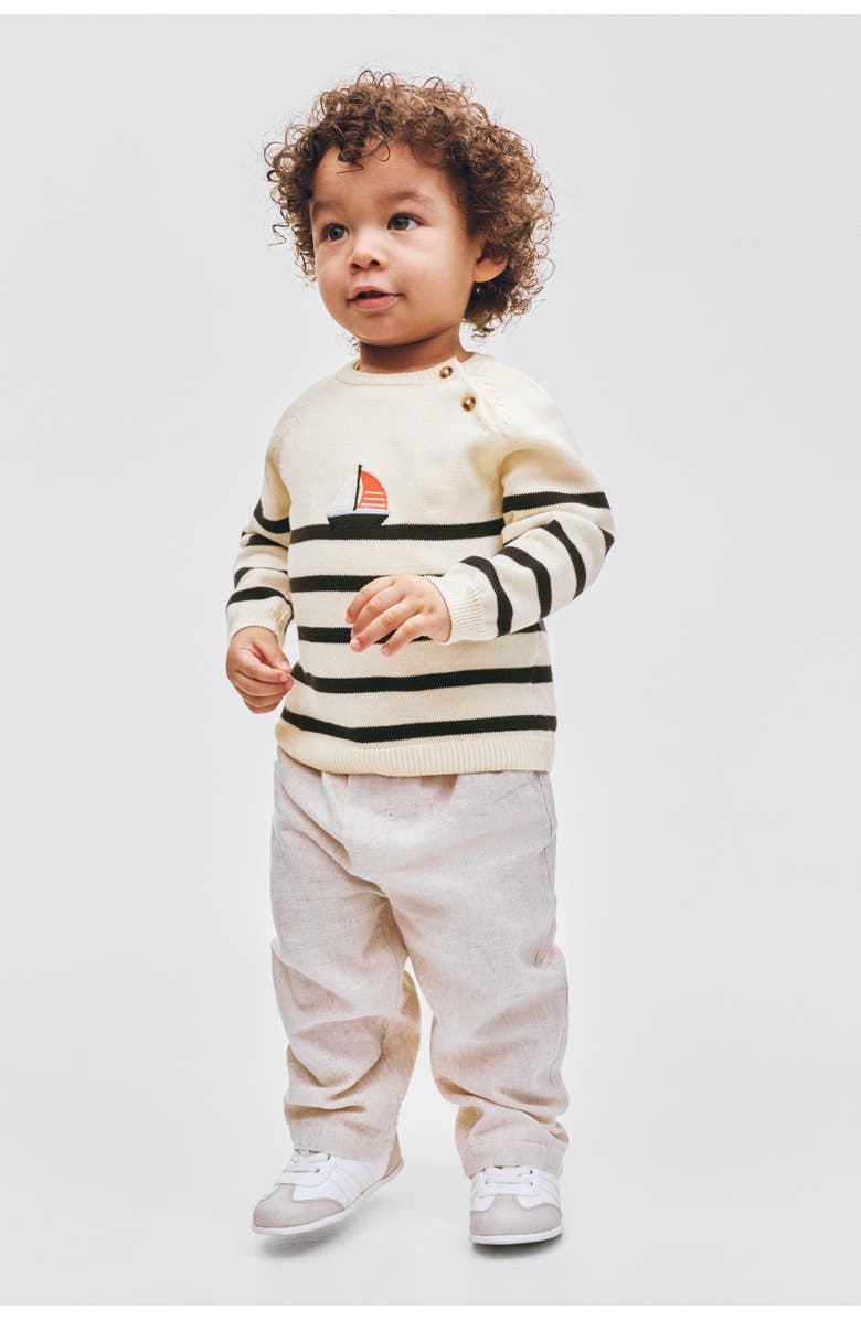 H&M Cotton knit sweater, Alternate, color, Light Beige/Sailboat