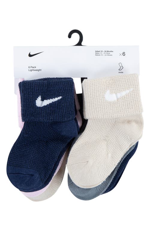 Nike Assorted 6-pack Lightweight Ankle Socks In Blue