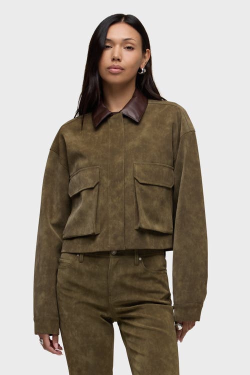 Hudson Jeans Faux Suede Chore Jacket in Army Green at Nordstrom, Size X-Small