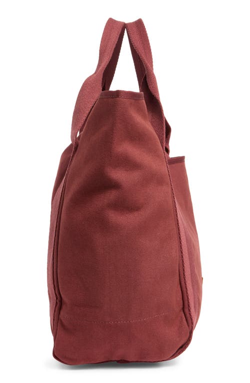 New Amsterdam Leatherworks Liliana Large Canvas Tote Bag In Burgundy