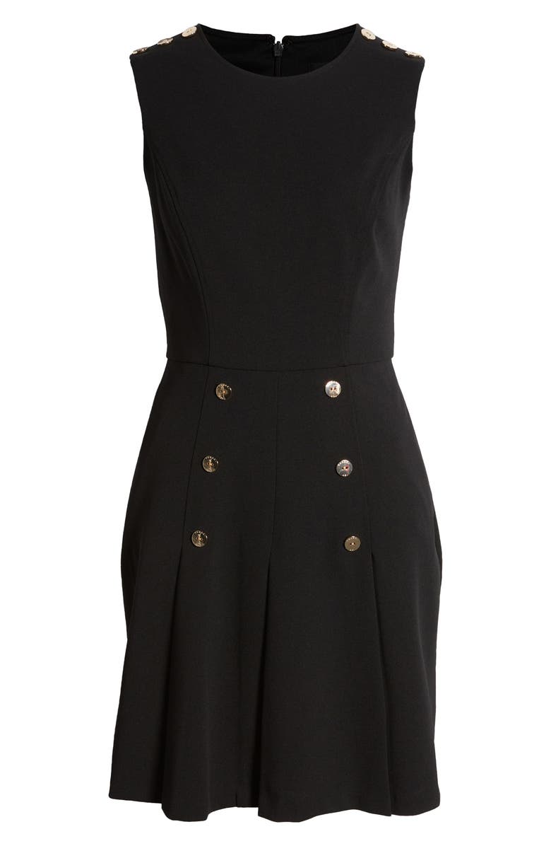 Tahari ASL Pleated Stretch Crepe A-Line Dress, Alternate, color, 