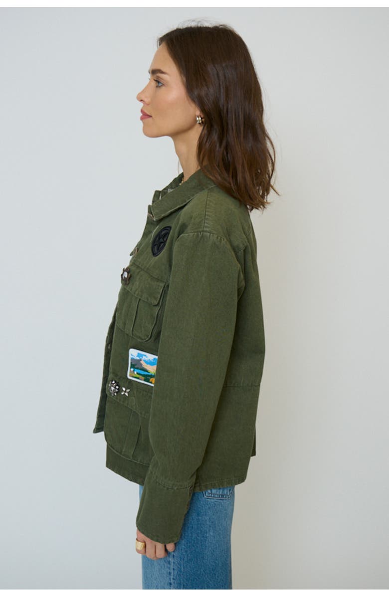 Central Park West Women's Brady Patch Shacket, Alternate, color, Fatigue Green