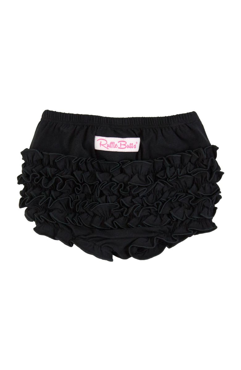 RuffleButts Baby/Toddler Knit RuffleButt Bloomer, Main, color, Black