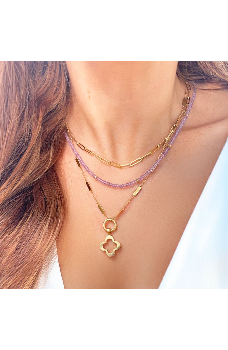 The Lovery Fine Jewelry Pink Amethyst Bead Necklace, Alternate, color, Pink Amethyst