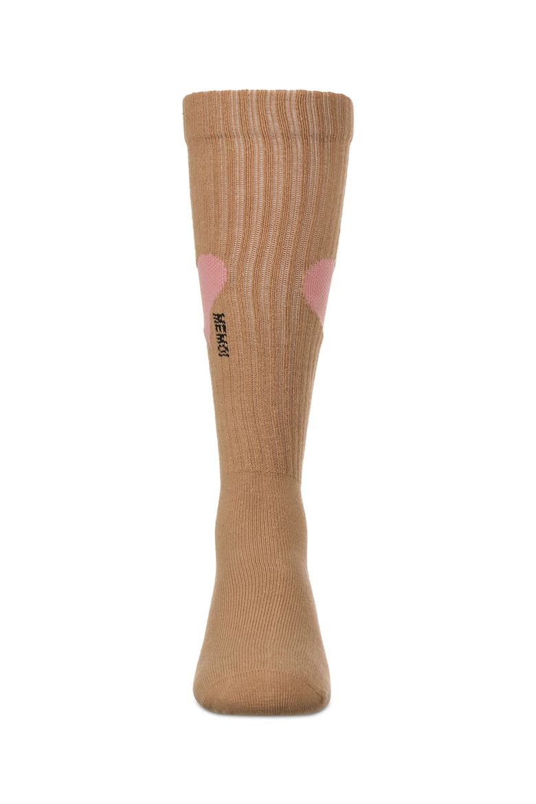 Single Heart Logo Knee High Socks, Alternate, color, Taupe