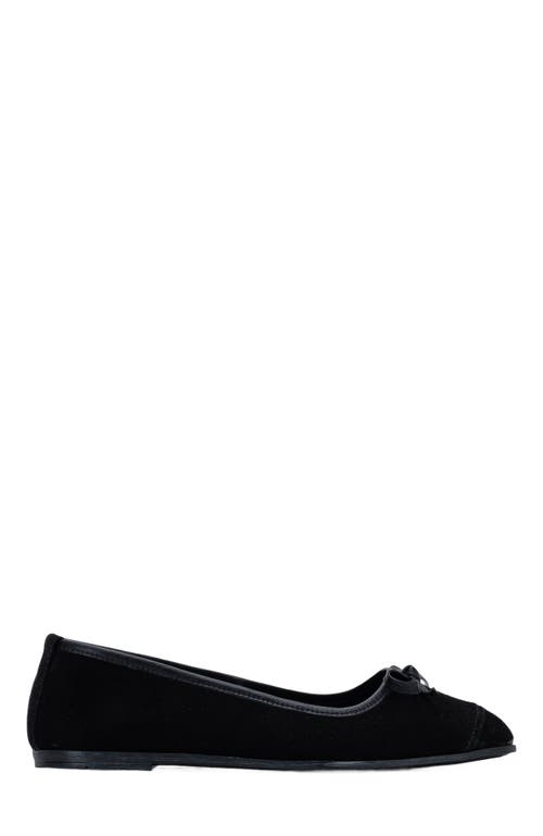 Forever & Always Shoes Brooklyn Leather Ballerina Flats in Black Suede Leather at Nordstrom, Size 7.5