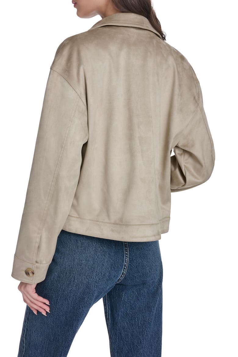 Faux Suede Jacket, Alternate, color, BEIGE FAUX SUEDE