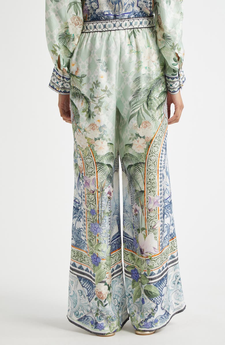 Camilla High Waist Wide Leg Silk Lounge Pants, Alternate, color, 