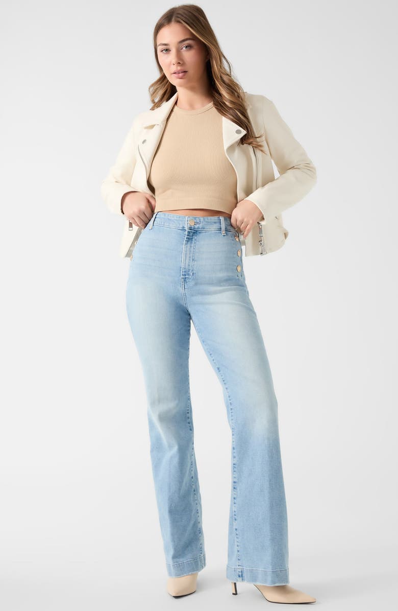 GUESS New Faye High Waist Wide Leg Jeans, Alternate, color, Blue