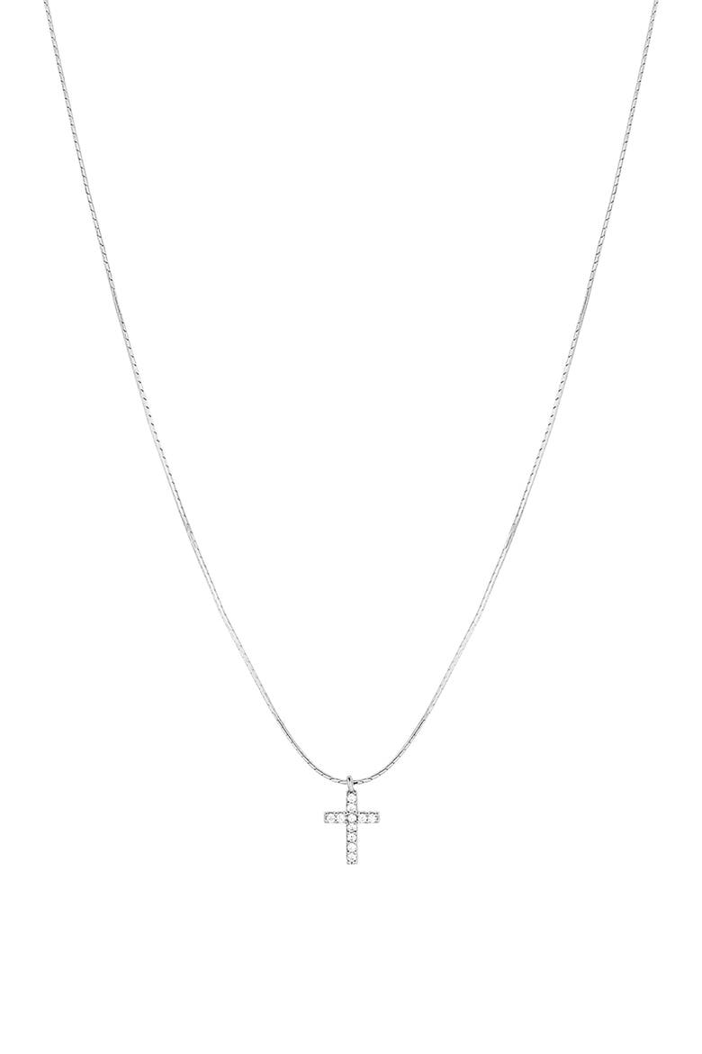 Sterling Silver 18k Gold Plated Weiss Cross Necklace Everyday Wear, Main, color, Silver