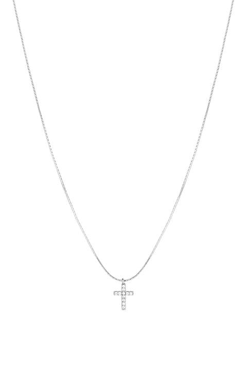 Sterling Silver 18k Gold Plated Weiss Cross Necklace Holiday Gift Idea