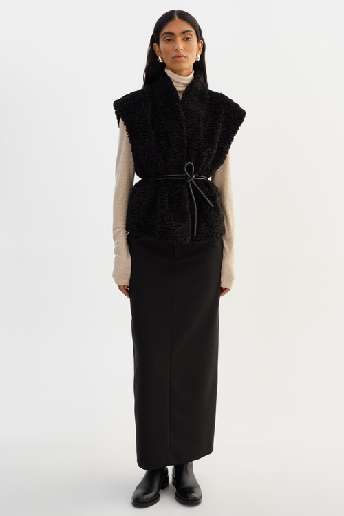 Lamarque Dua | Reversible Faux Fur Vest In Black