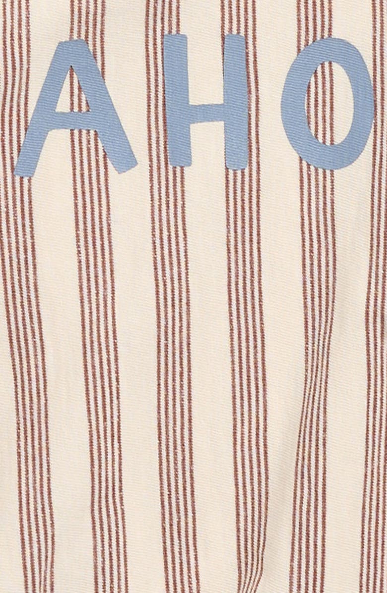 Rylee + Cru Ahoy Stripe Cotton Bubble Romper, Alternate, color, Brown