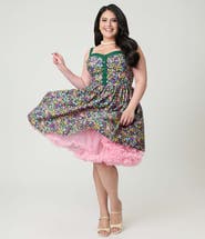 Unique Vintage Plus Size 1950s Sleeveless Swing Dress