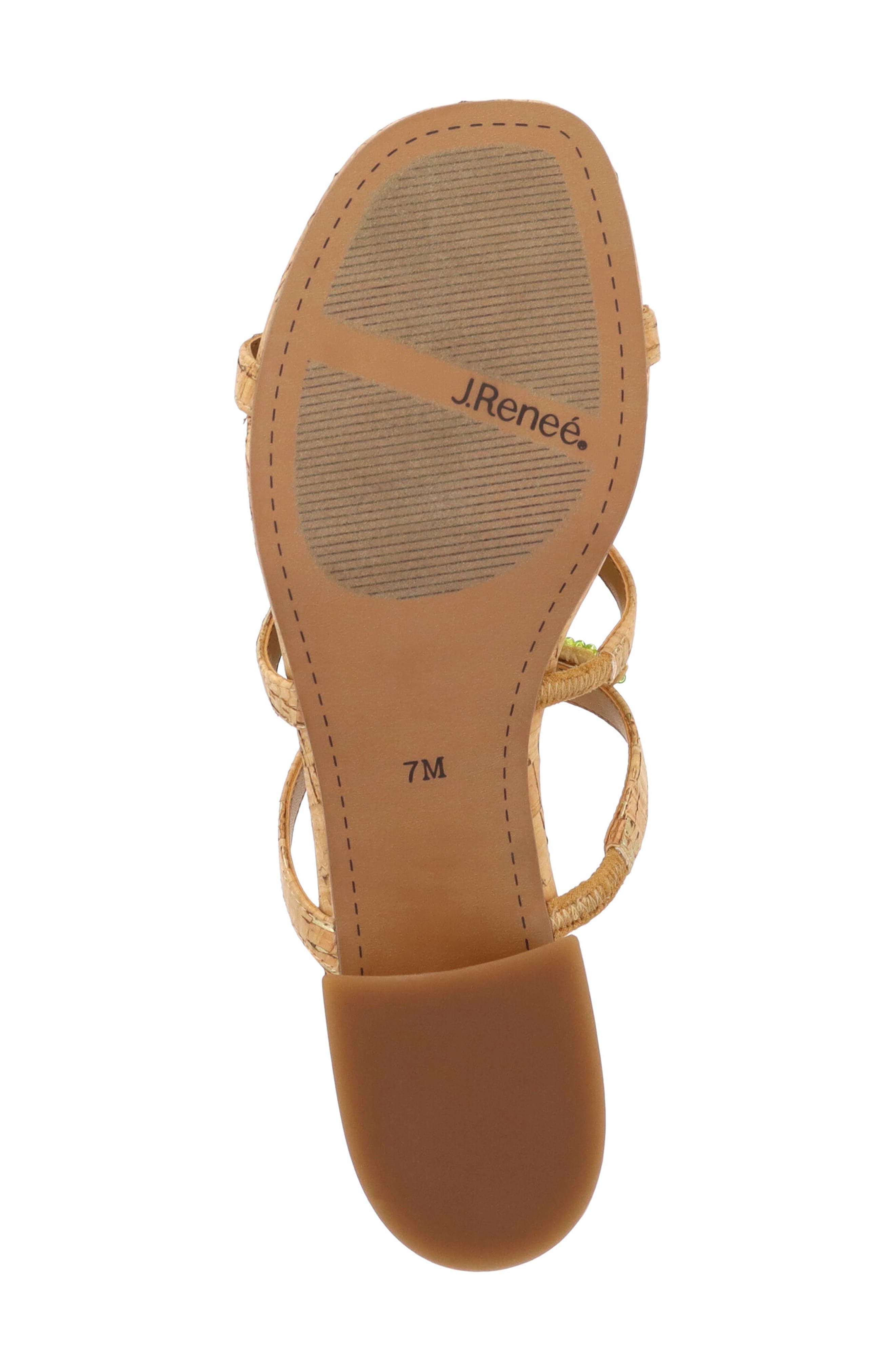 J. Reneé Palmetto Block Heel Sandal, Alternate, color, Natural/ Gold