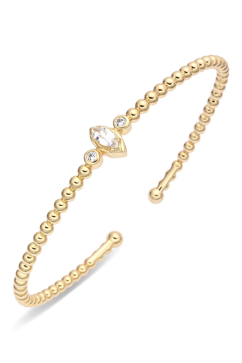 Sophia 14k Gold Plated Crystal Beaded Cuff Bracelet, Main, color, GOLD