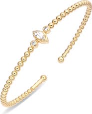 EYE CANDY LOS ANGELES Sophia 14k Gold Plated Crystal Beaded Cuff Bracelet