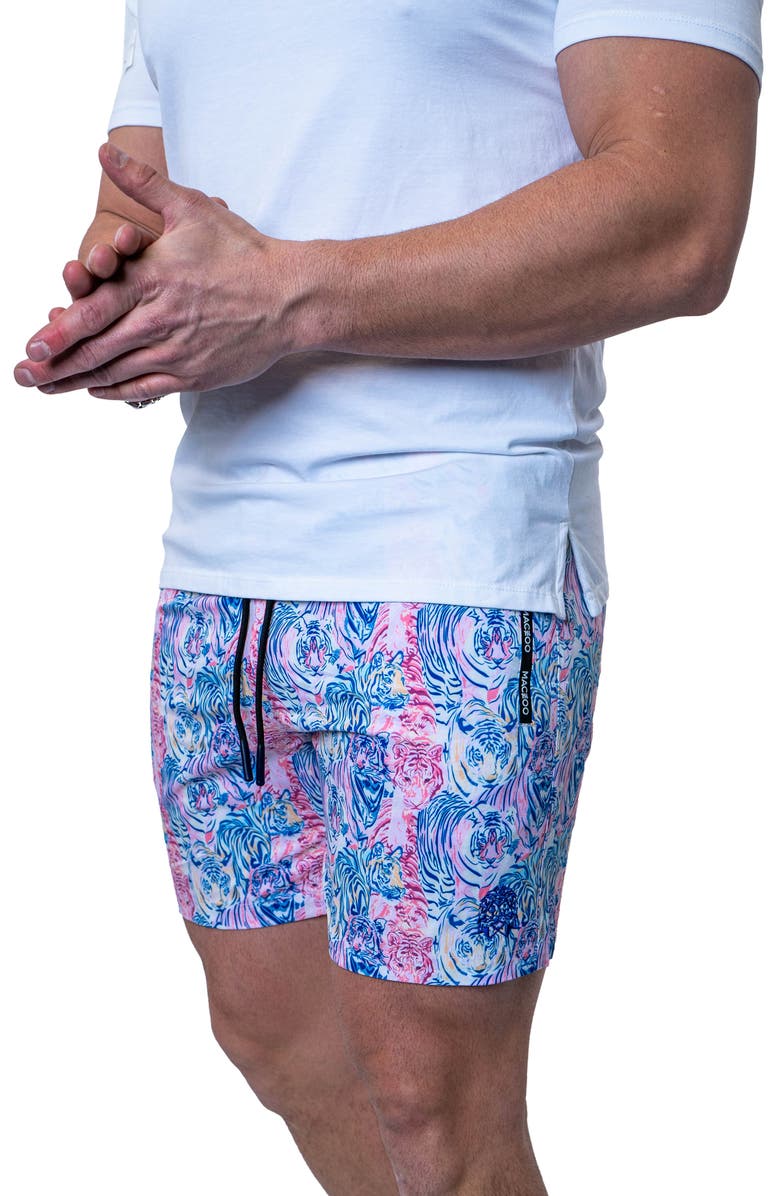 Maceoo Swim Lion Fadedtigers Navyblue Swim Trunks, Alternate, color, Blue