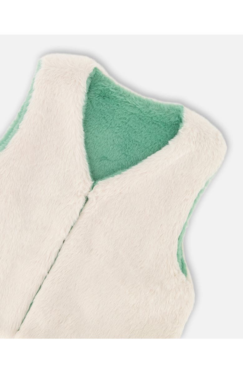 Deux par Deux Reversible Faux Fur Vest, Alternate, color, Off-White