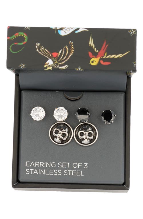American Exchange Set Of 3 Stud Earrings