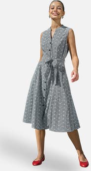 Yumi Broderie Embroidered Shirt Dress