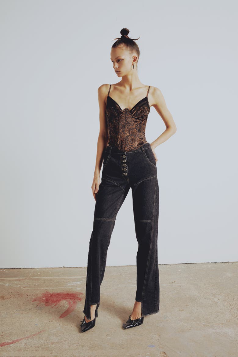 Pure Silk Your *Itch Kangaroo Corset Top, Main, color, Leopard