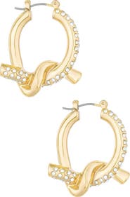Ettika Crystal Knot Hoop Earrings