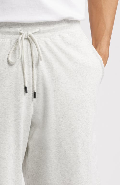 Daniel Buchler Heathered Stretch Cotton Lounge Shorts In Silver Grey