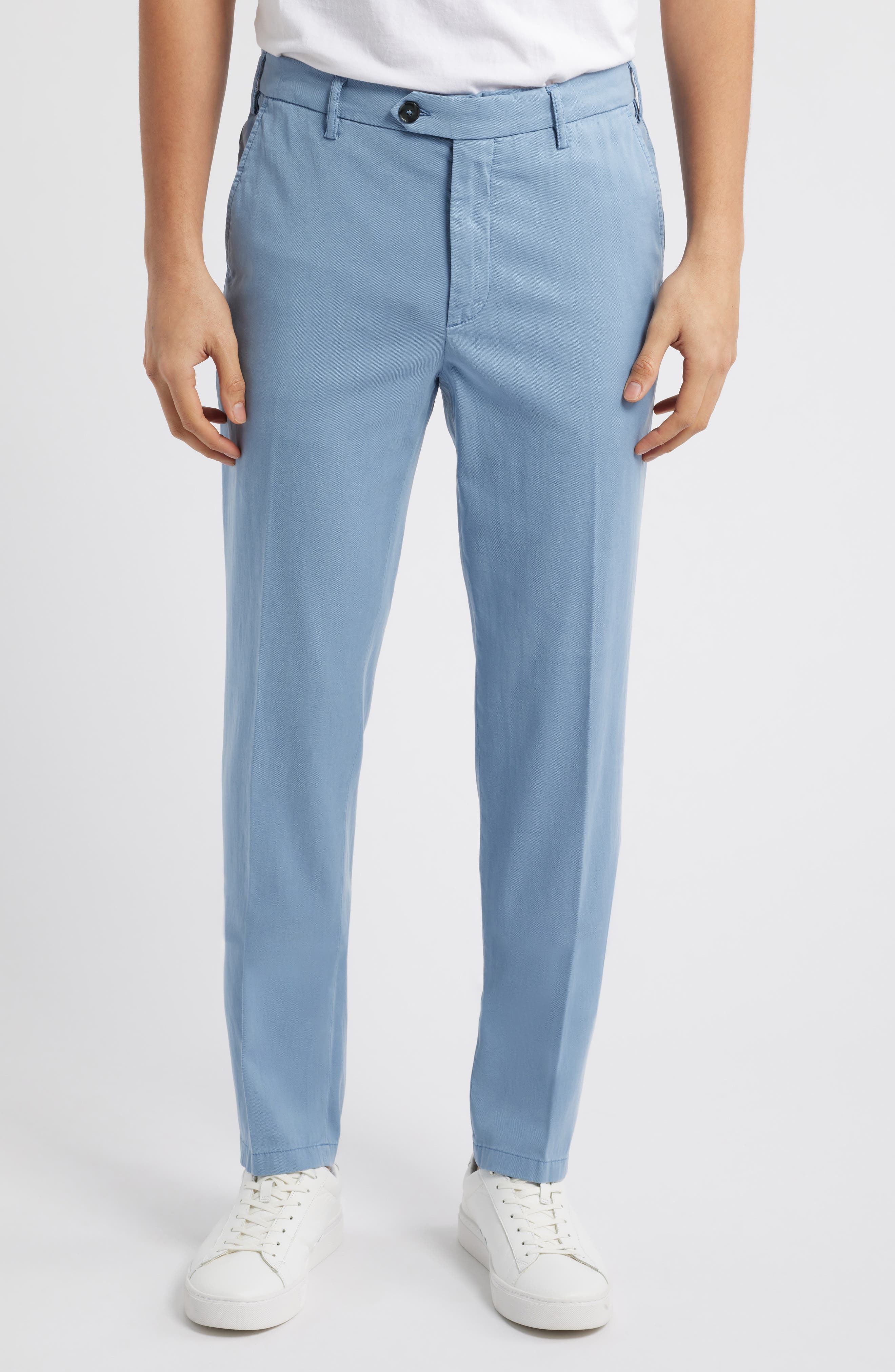 Canali Regular Fit Flat Front Comfort Twill Pants