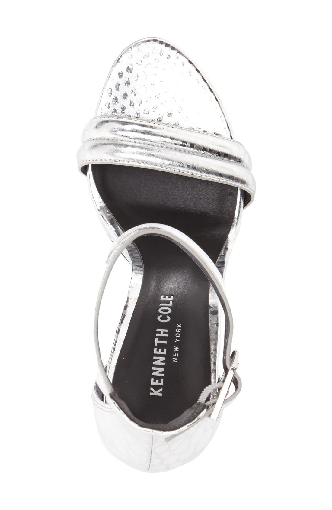 'Brooke' Ankle Strap Sandal, Alternate, color, SILVER