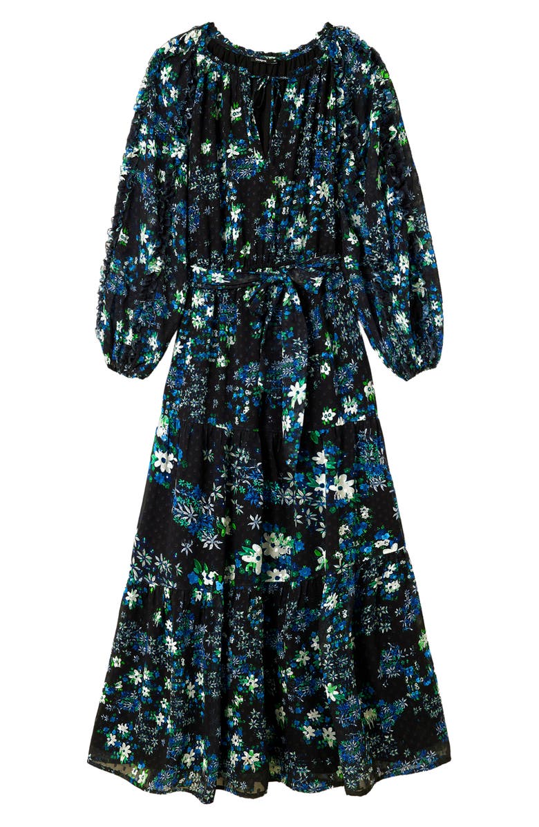 Desigual Rhode Island Floral Print Long Sleeve Maxi Dress, Alternate, color,