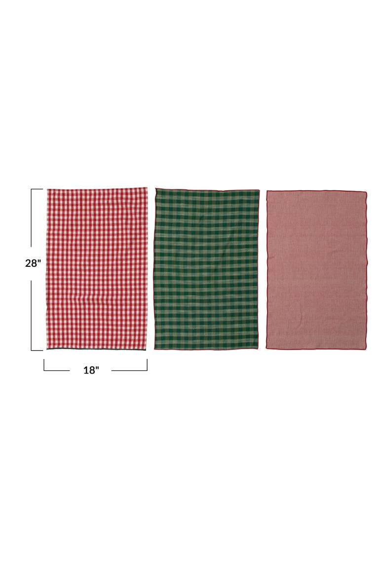 Woven Cotton Tea Towels, Set of 3, Alternate, color, Multi