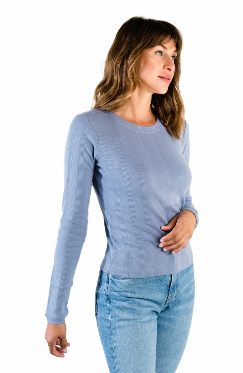 ABLE Harper Pointelle Knit Top, Main, color, 