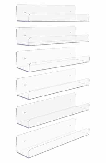 SORBUS Floating Acrylic Wall Ledge Shelf - Set of 6