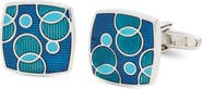 CLIFTON WILSON Teal Circles Cuff Links