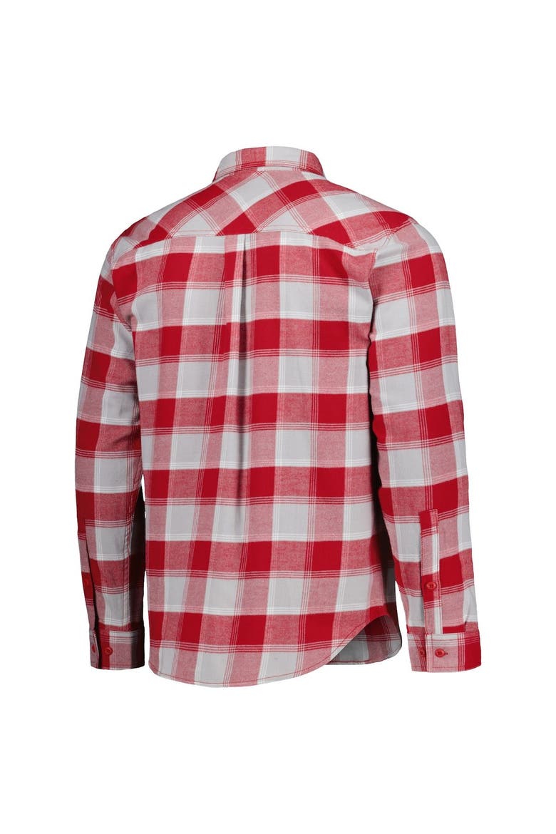 Men's Columbia Crimson Oklahoma Sooners Flare Gun Flannel Team Button-Up Shirt, Alternate, color, Crimson