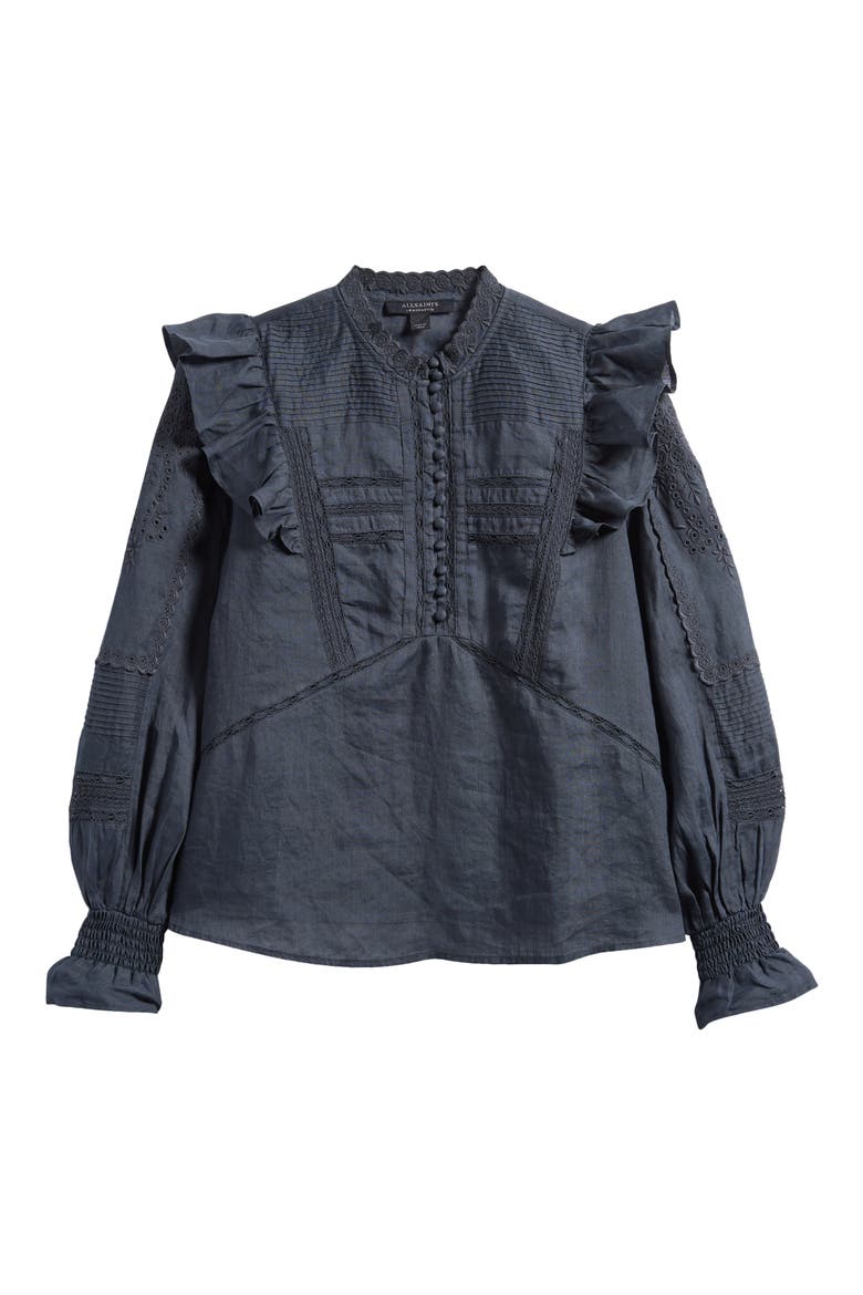 Heather Ruffle Top, Alternate, color, BLUEBERRY BLUE