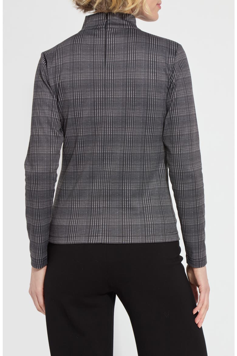 Lena Ponte Mock Neck Top, Alternate, color, OPPOSITE CHECK
