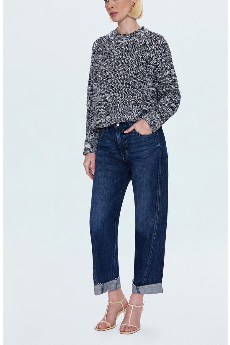 Kacey Cuffed High Waist Boyfriend Jeans, Alternate, color, RAINSTORM