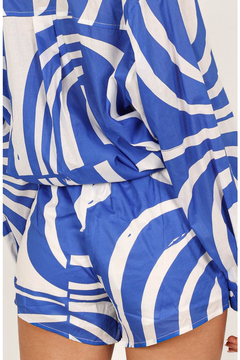 Heather Cotton Shorts, Alternate, color, BLUE PRINT