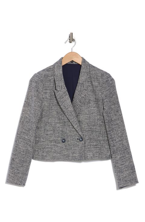 Two-Button Bouclé Crop Jacket (Petite)