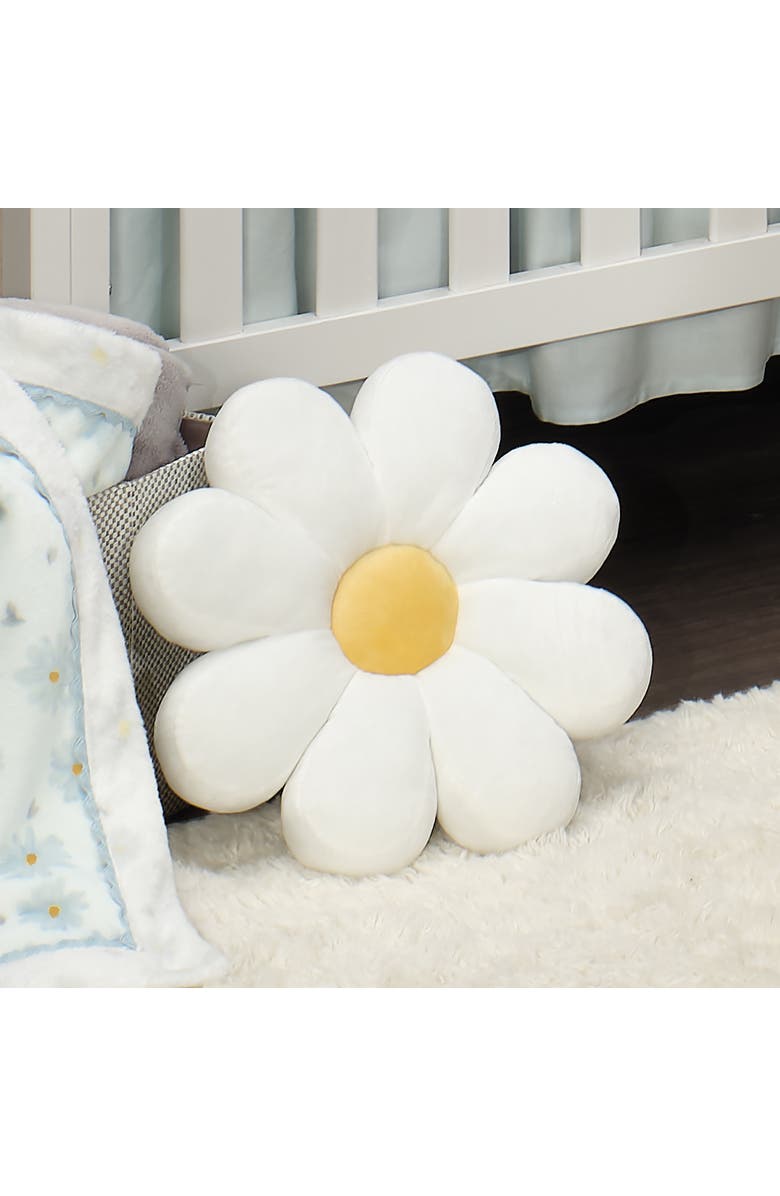 Lambs & Ivy Sweet Daisy Flower Decorative Pillow Plush Stuffed Toy, Alternate, color, White
