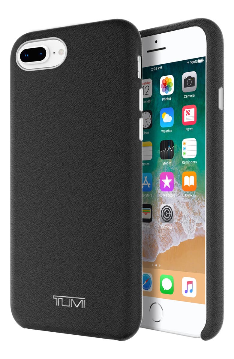 TUMI Leather Wrap iPhone 8 Plus Case, Alternate, color,