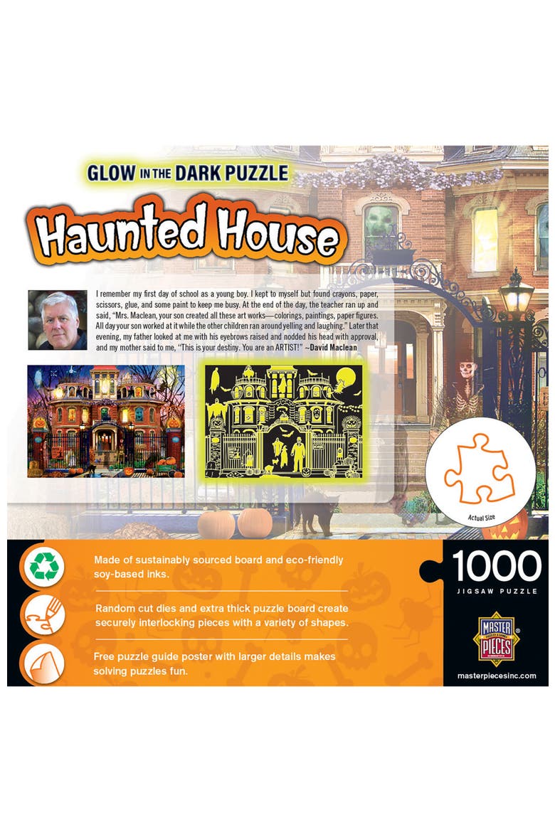 Haunted House 1000 Piece Glow Puzzle, Alternate, color, Multicolor