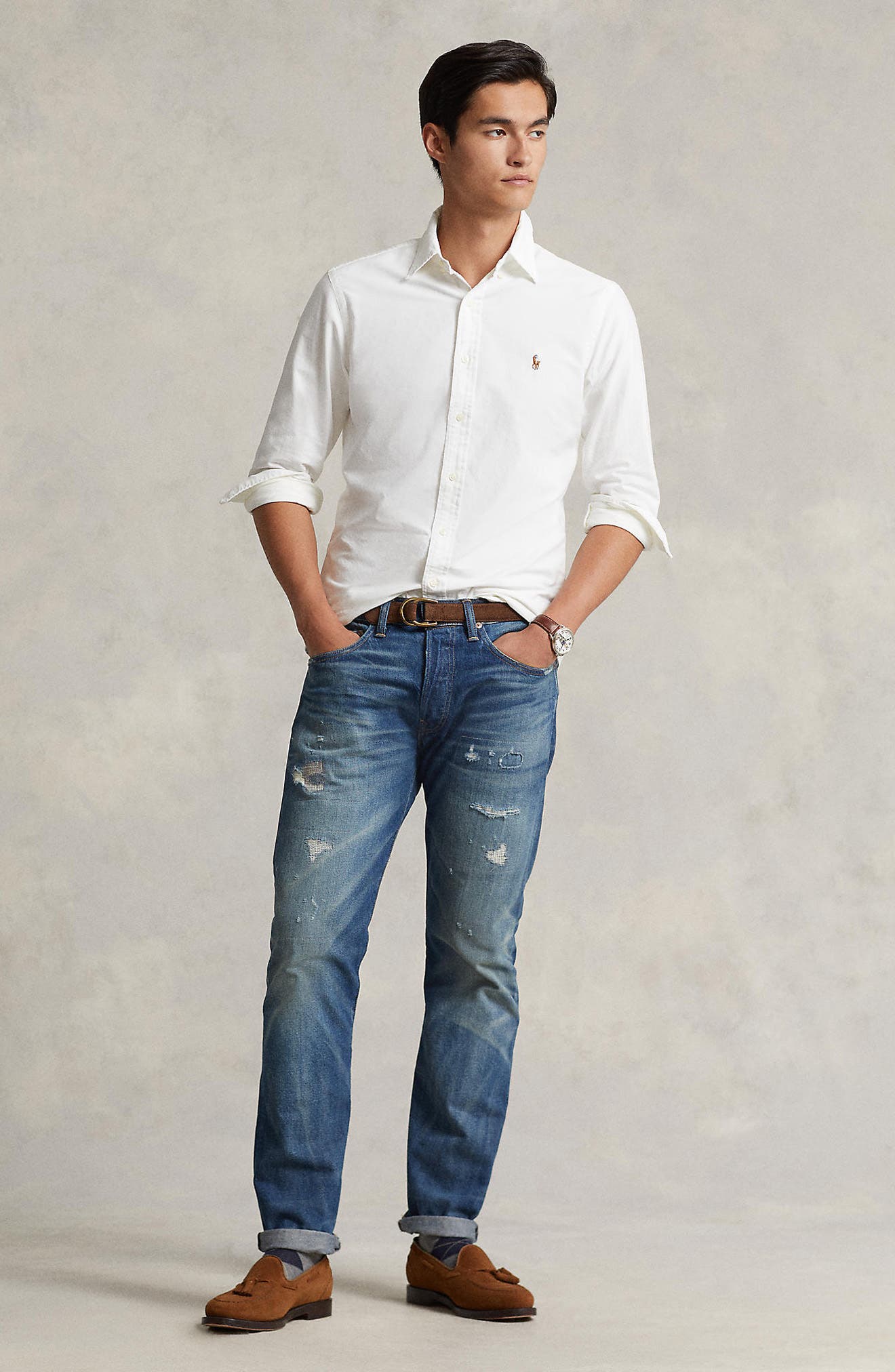 Polo Ralph Lauren Classic Oxford Button-Down Sport Shirt — фото 8