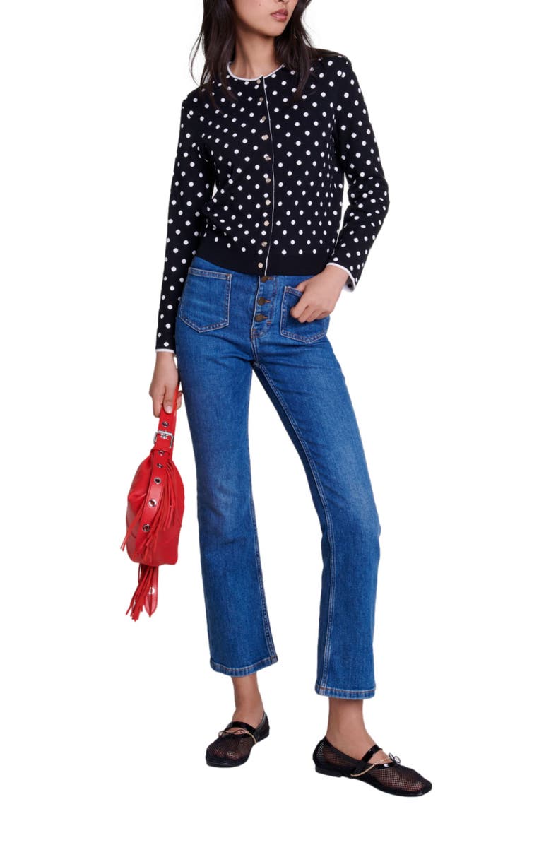 maje Fancy knit cardigan, Alternate, color, 