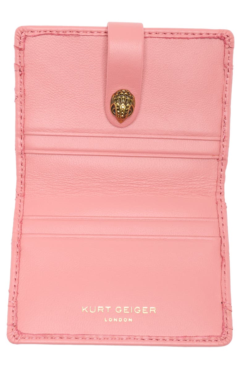Kurt Geiger London Kensington Quilted Leather Wallet, Alternate, color, Pink Combo