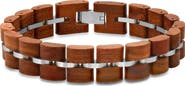 HMY JEWELRY Wood & Stainless Steel Bracelet
