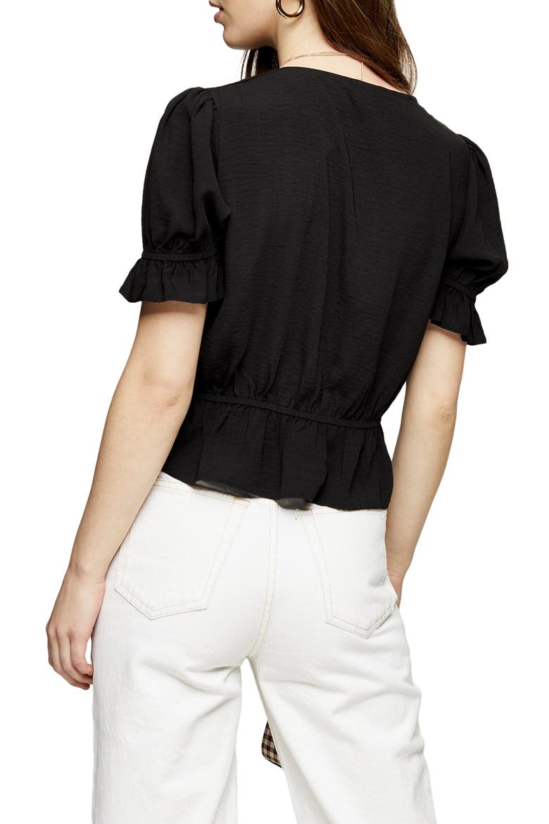 Margot Ruched Top, Alternate, color, BLACK
