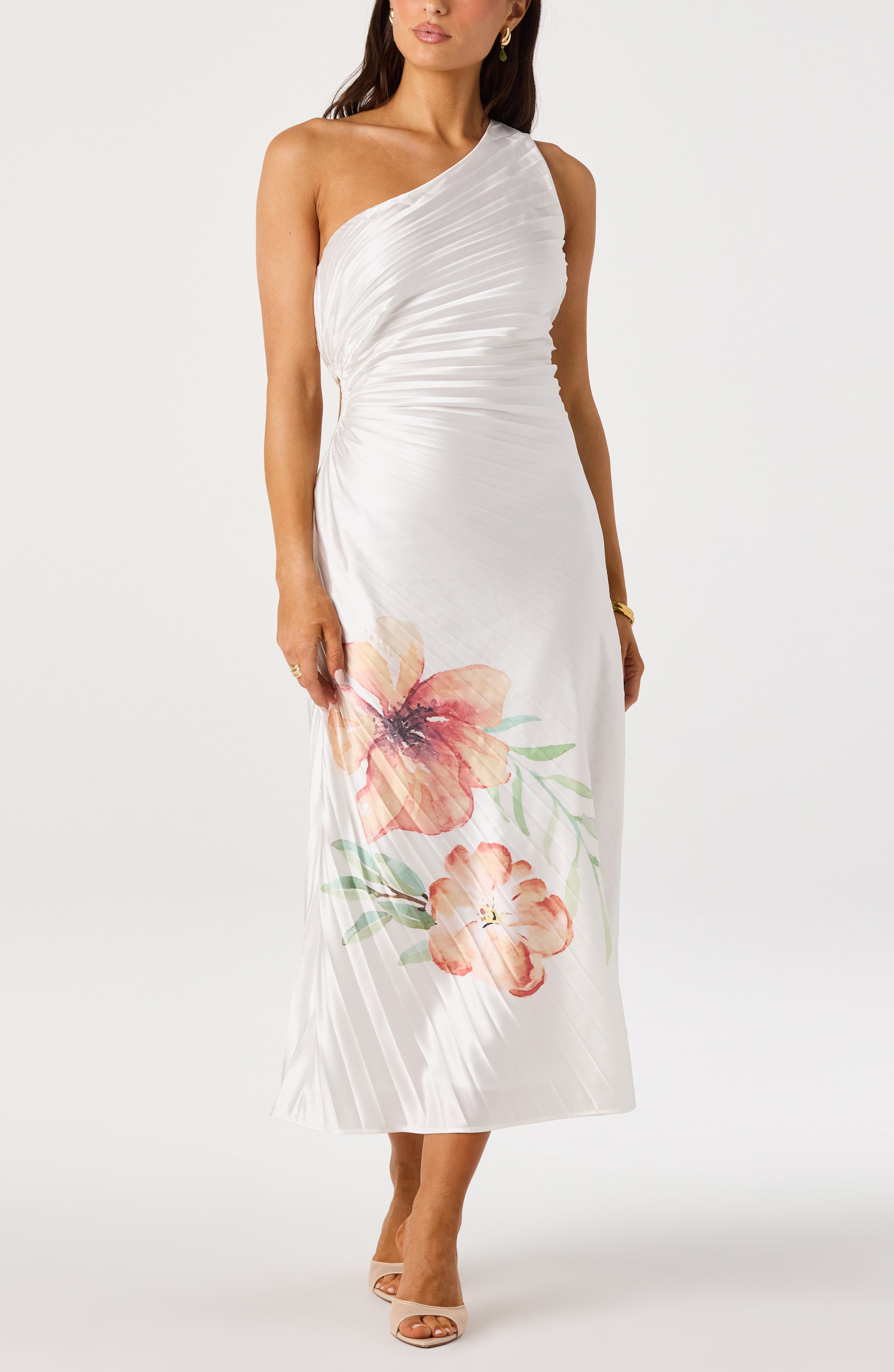 selected WHITE ORANGE FLORAL